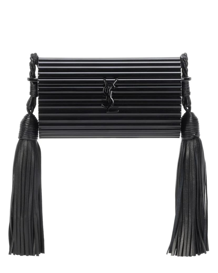 Saint Laurent Saint Laurent Black Plexiglass Minaudiere Opium Box Bag
