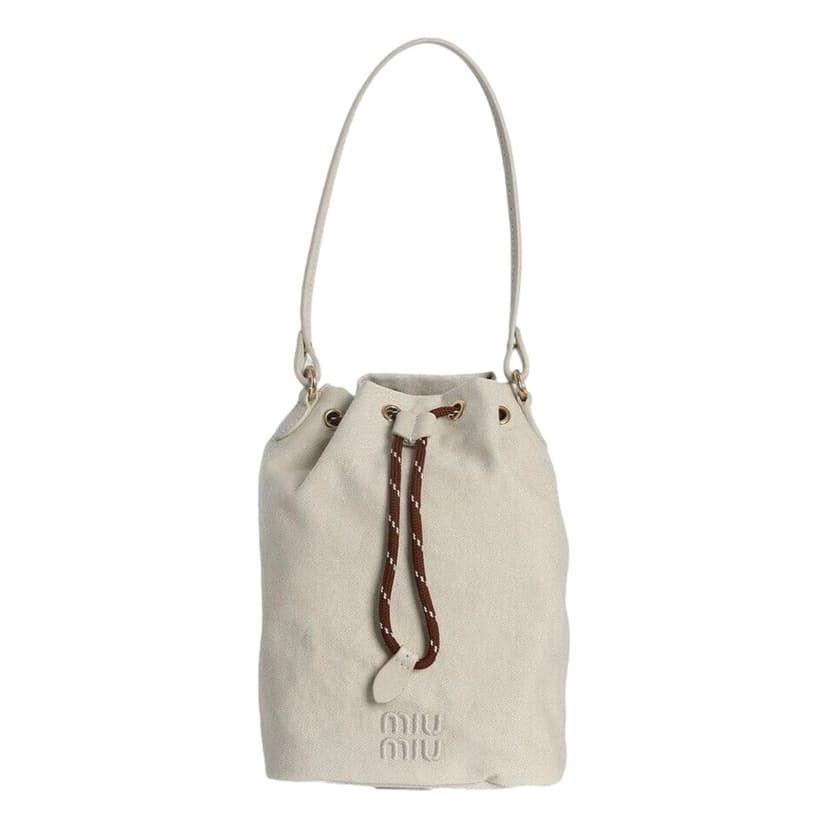 Miu Miu Miu Miu Gabardine Mini Bucket Bag in White