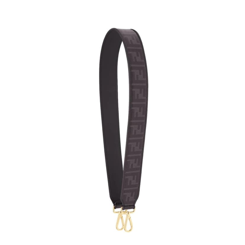 Fendi Fendi Strap You Black Glazed Fabric FF Zucca Shoulder Strap