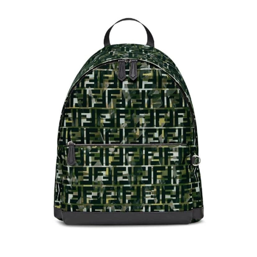 Fendi Fendi FF Zucca Nylon Multicolor Camouflage Print Large Backpack