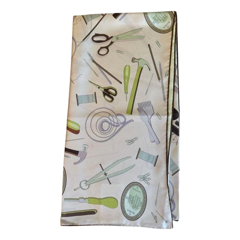 Fendi Fendi Multi-Color Graphic Print Silk Scarf Malva Multicolor