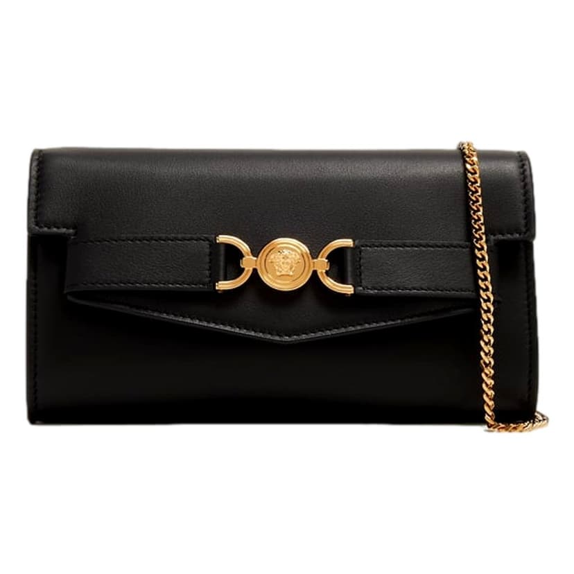 Versace Versace Medusa 95 Small Black Wallet on Chain Crossbody Bag