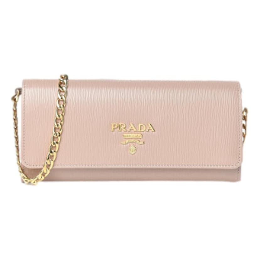 Prada Prada Cipria Beige Vitello Move Leather Chain Wallet Crossbody