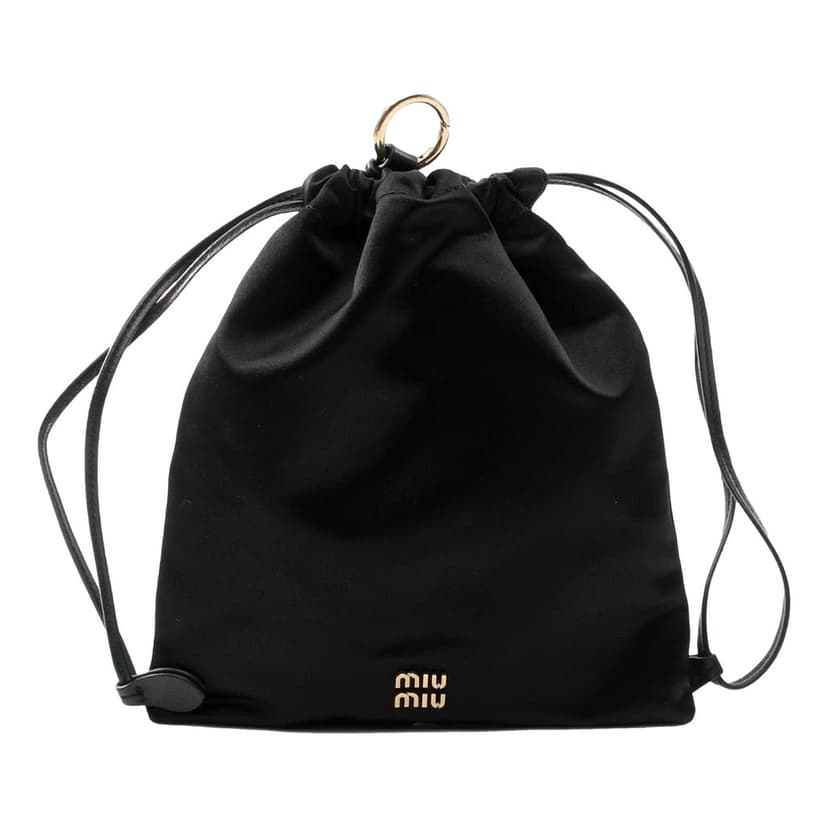 Miu Miu Miu Miu Duchesse Satin Mini Pouch Bag in Black