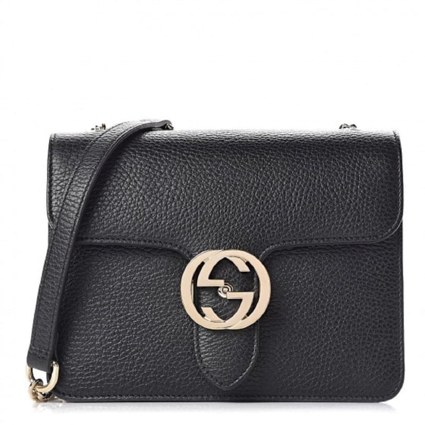 Gucci Gucci Black Icon GG Interlocking Small Crossbody Bag
