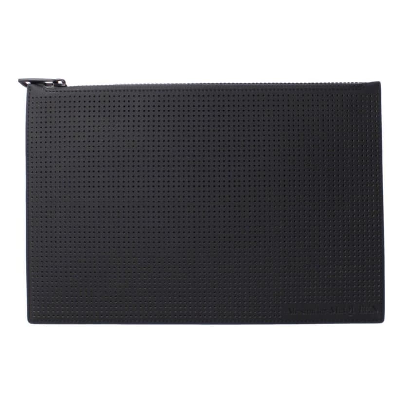 Alexander McQueen Alexander McQueen Black Leather Perforated Flat Pouch