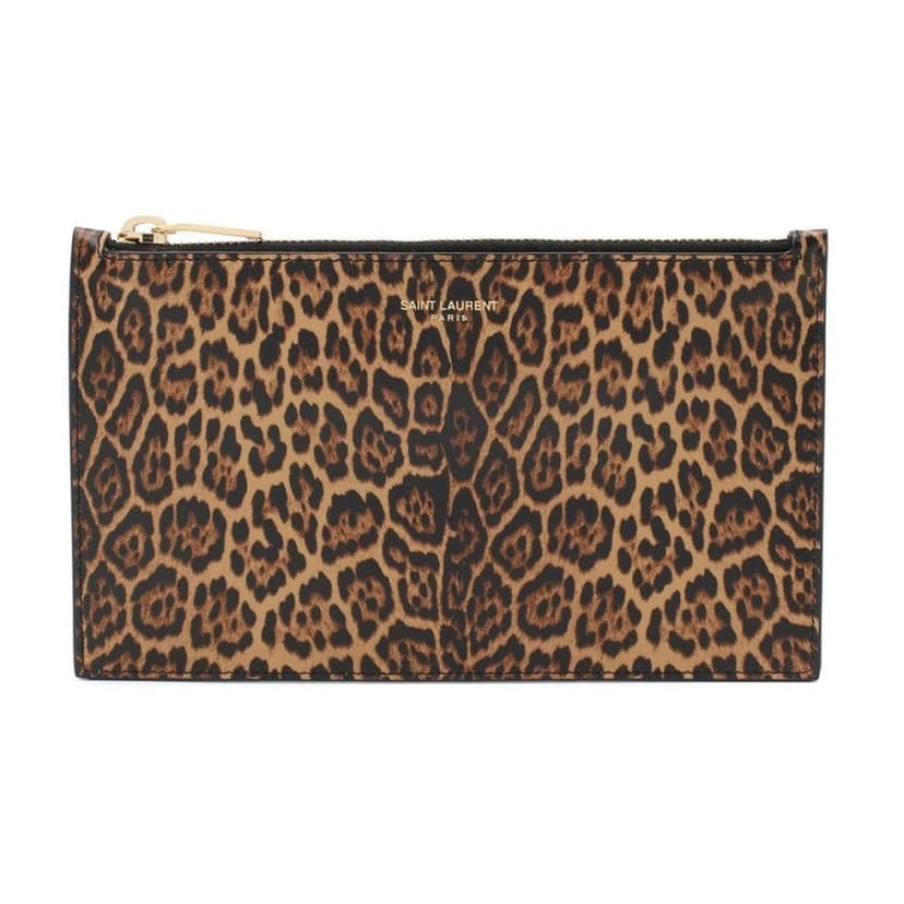 Saint Laurent Saint Laurent Leopard Printed Calfskin Leather Small Pouch