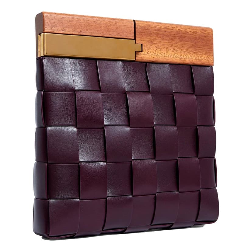 Bottega Veneta Bottega Veneta 'BV SNAP' Burgundy Mogano Grape Handbag