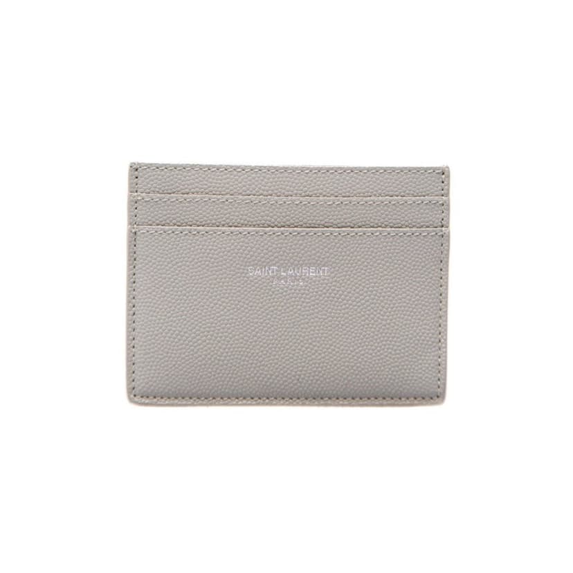 Saint Laurent Saint Laurent Grey Grain de Poudre Leather Credit Card Case Wallet