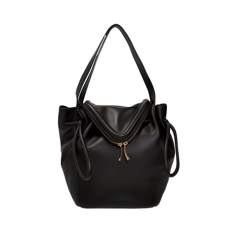 Bottega Veneta Bottega Veneta Beak Large Black Calfskin Shoulder Bag
