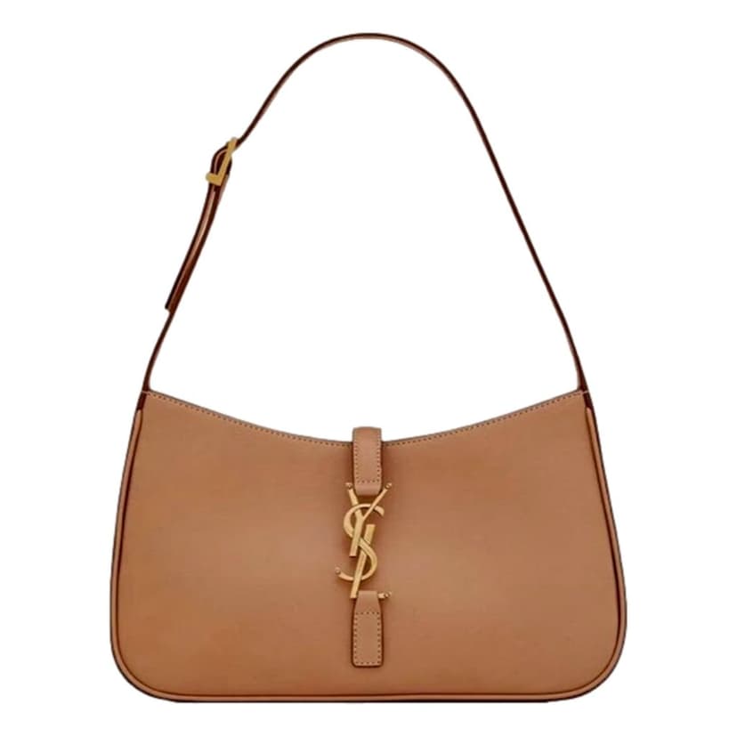 Saint Laurent Saint Laurent Le 5 À 7 Small Beige Leather YSL Hobo Shoulder Bag Gold Logo