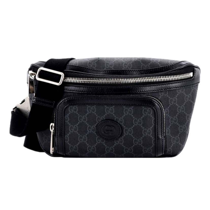 Gucci Gucci Interlocking G Patch Belt Bag GG Coated Canvas Black 90