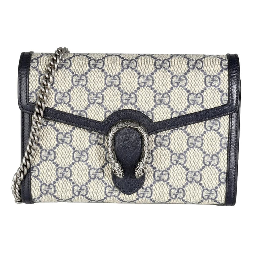 Gucci Gucci Navy GG Supreme Canvas Mini Dionysus Chain Wallet