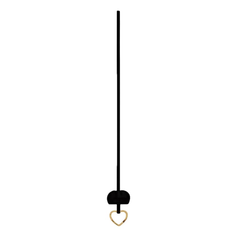 Saint Laurent Saint Laurent Black Patent Leather Heart Keyring Necklace