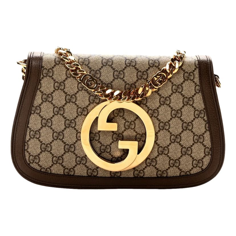Gucci Gucci Blondie GG Supreme Canvas Leather Beige Ebony Shoulder Bag