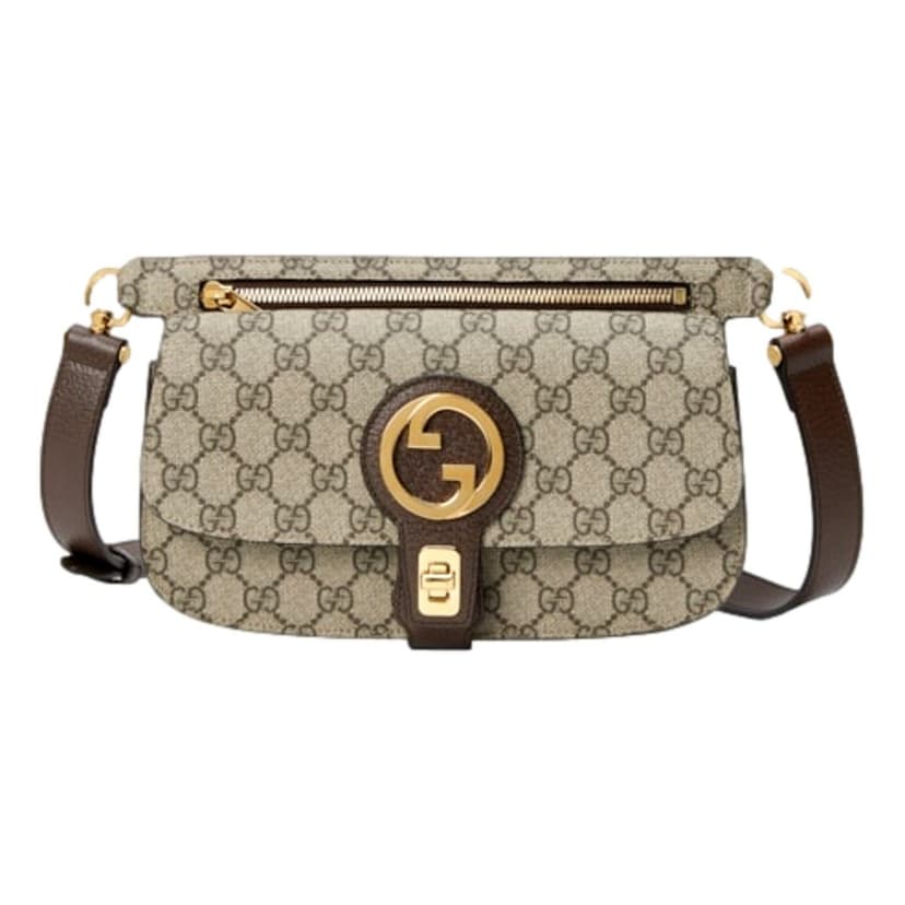 Gucci Gucci GG Supreme Blondie Canvas Belt Bag Brown Beige Size 90 Gold Logo