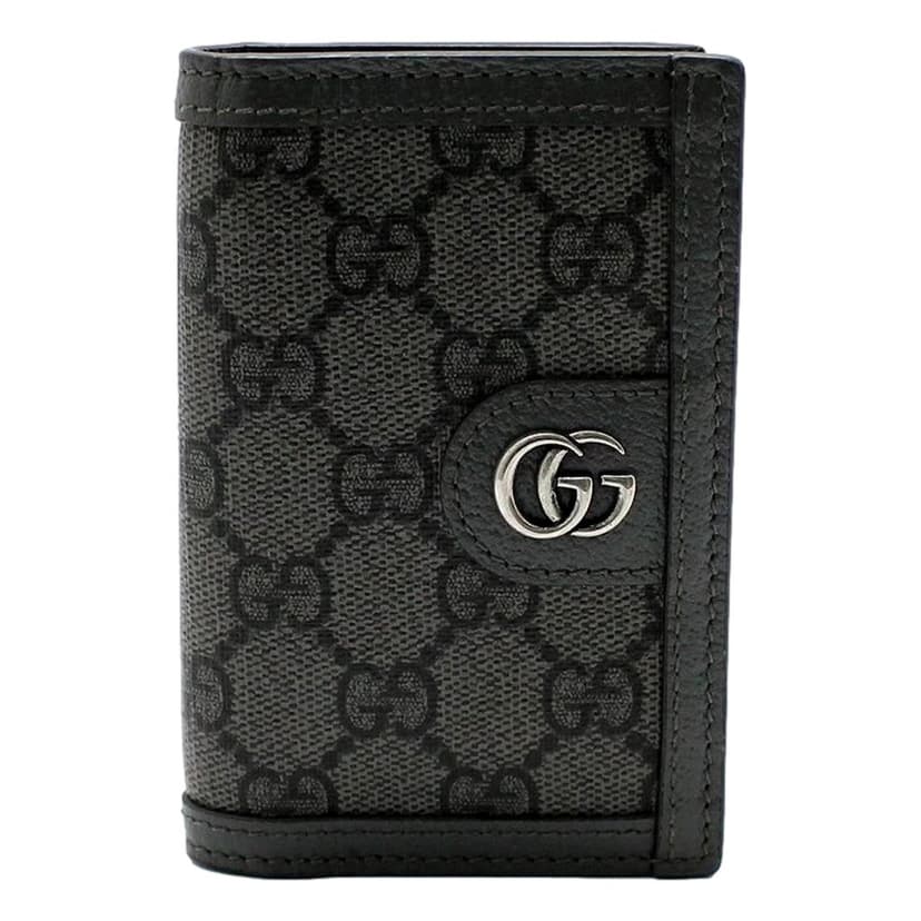 Gucci Gucci Ophidia Silver Gray Supreme Bifold Card Case Wallet