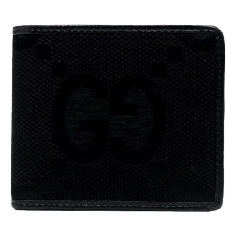 Gucci Gucci Jumbo GG Canvas Leather Black Bifold Wallet