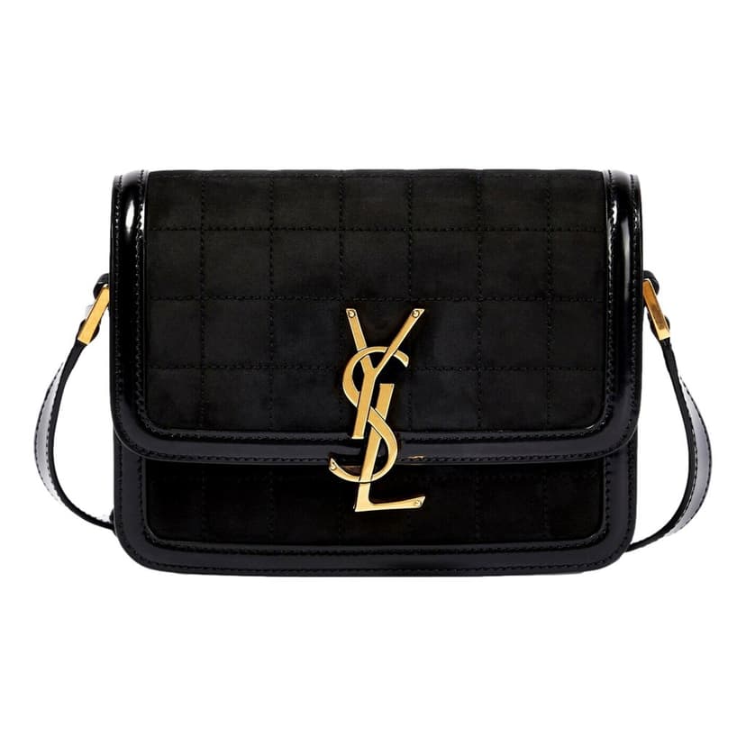 Saint Laurent Saint Laurent Solferino Leather Black Quilted Suede Shoulder Bag