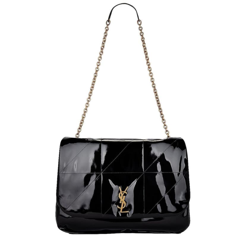 Saint Laurent Saint Laurent Jamie YSL Black Patent Leather Chain Strap Large Shoulder Bag