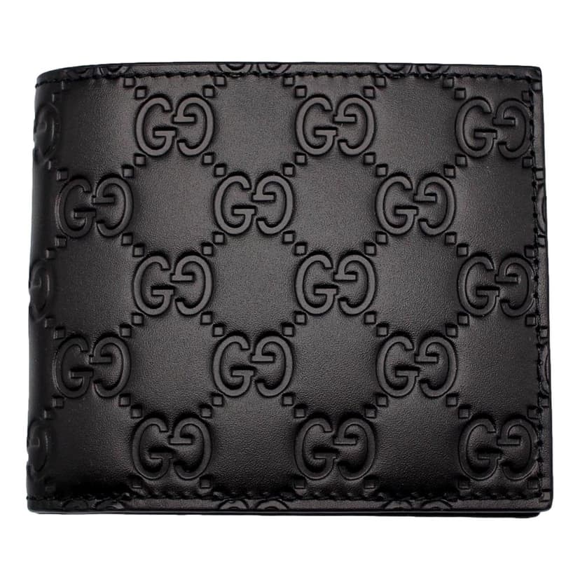 Gucci Gucci Guccissima Black Embossed Leather Bifold Wallet