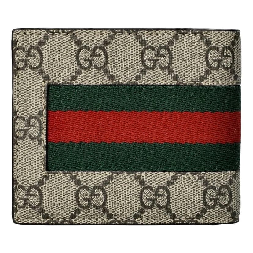 Gucci Gucci GG Supreme Canvas Web Stripe Bifold Wallet