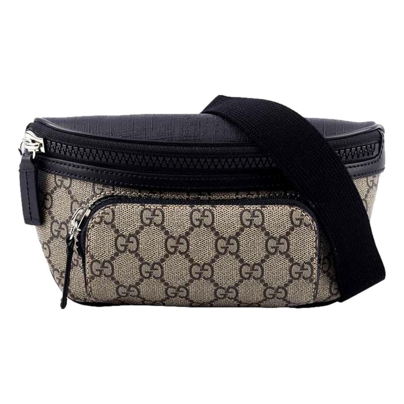 Gucci Gucci GG Supreme Canvas Belt Bag Beige Black Unisex Waist Bag