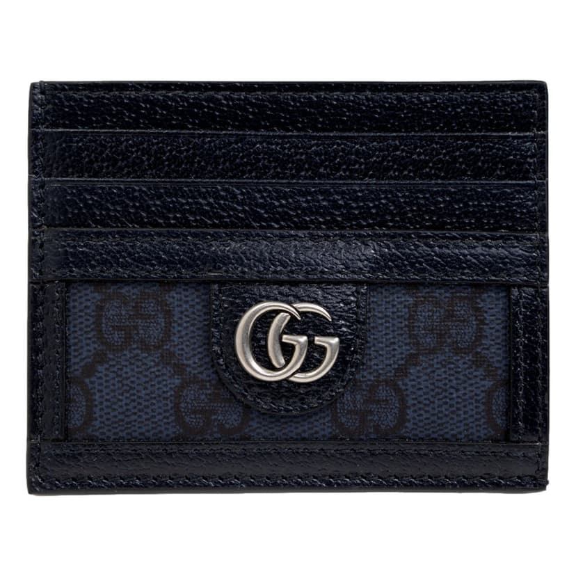 Gucci Gucci Ophidia GG Canvas Leather Navy Card Case Wallet