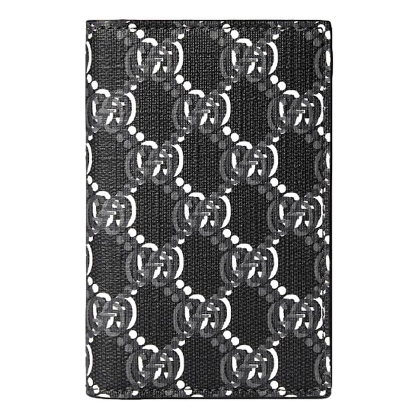 Gucci Gucci GG Shadow Black White Vertical Bifold Card Wallet