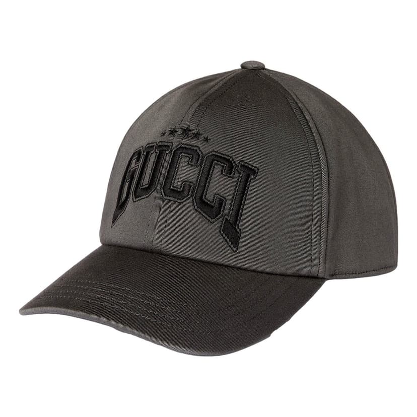 Gucci Gucci Cotton Embroidered Baseball Hat in Grey Size Medium