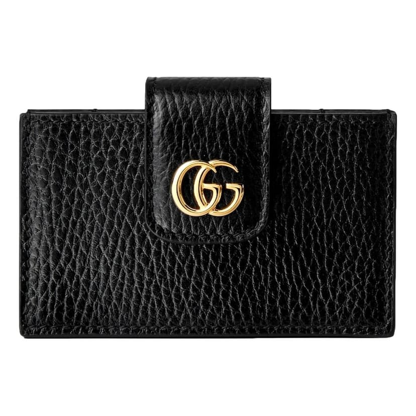 Gucci Gucci GG Marmont Leather Card Case Wallet with Gold Double G Snap Closure