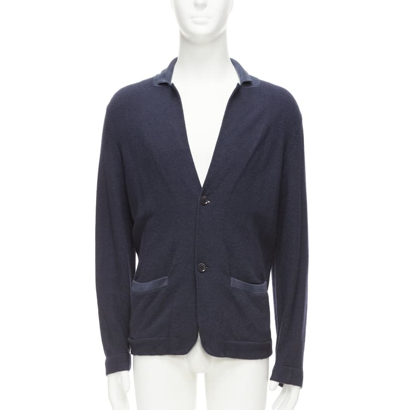 Loro Piana Navy Cashmere Cardigan