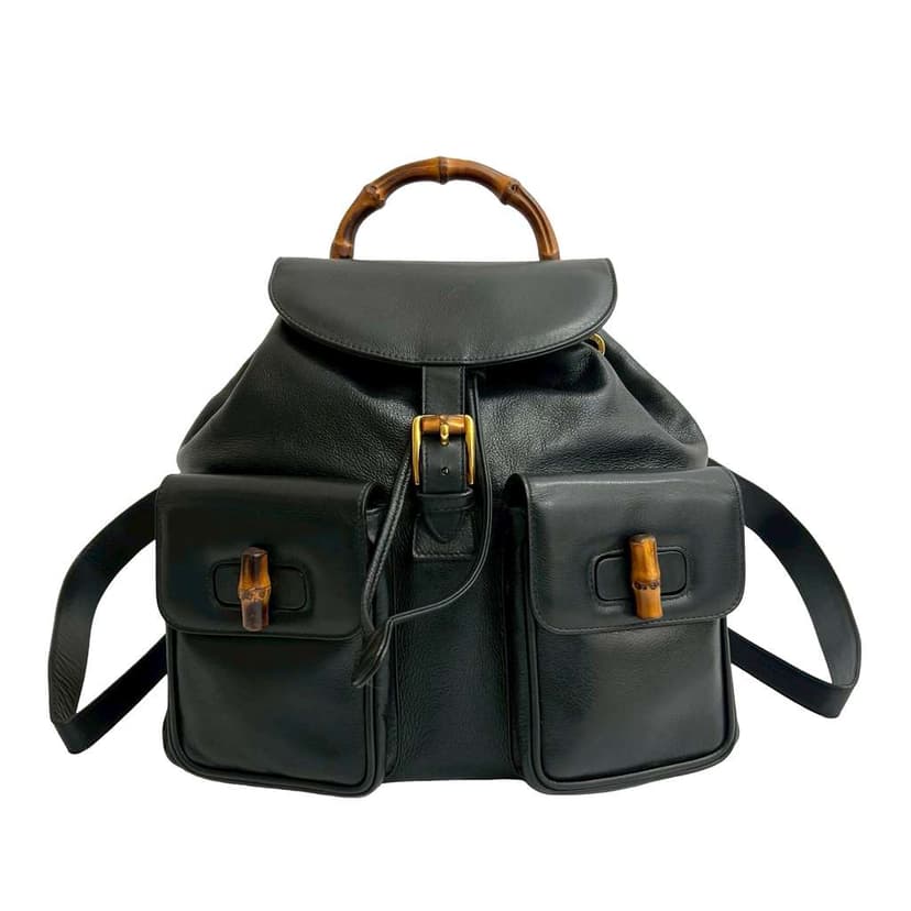 Gucci Leather Bamboo Backpack