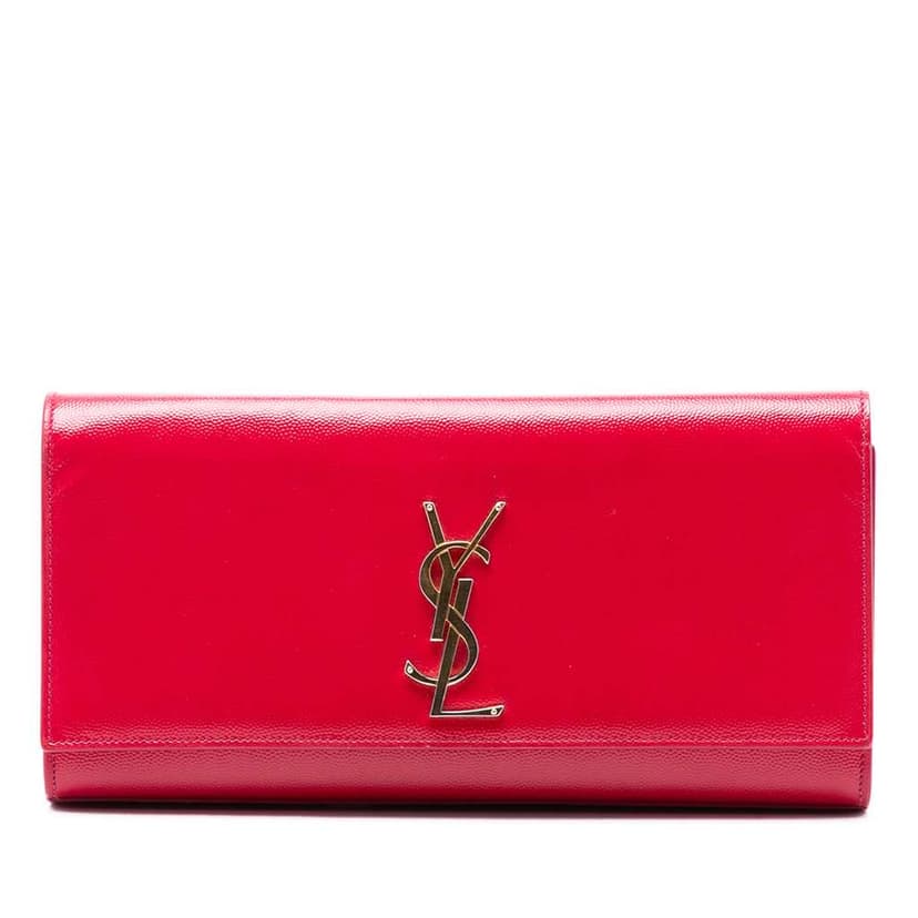 Saint Laurent Grain de Poudre Monogram Cassandre Clutch
