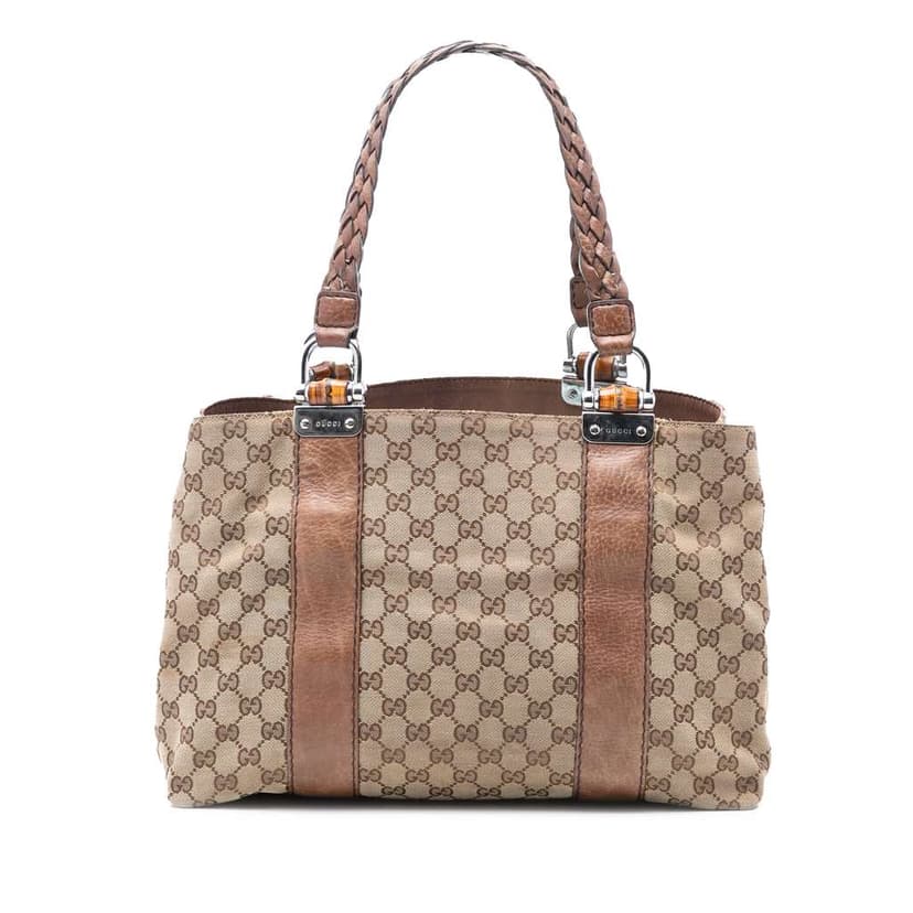 Gucci Medium GG Canvas Bamboo Libeccio Tote