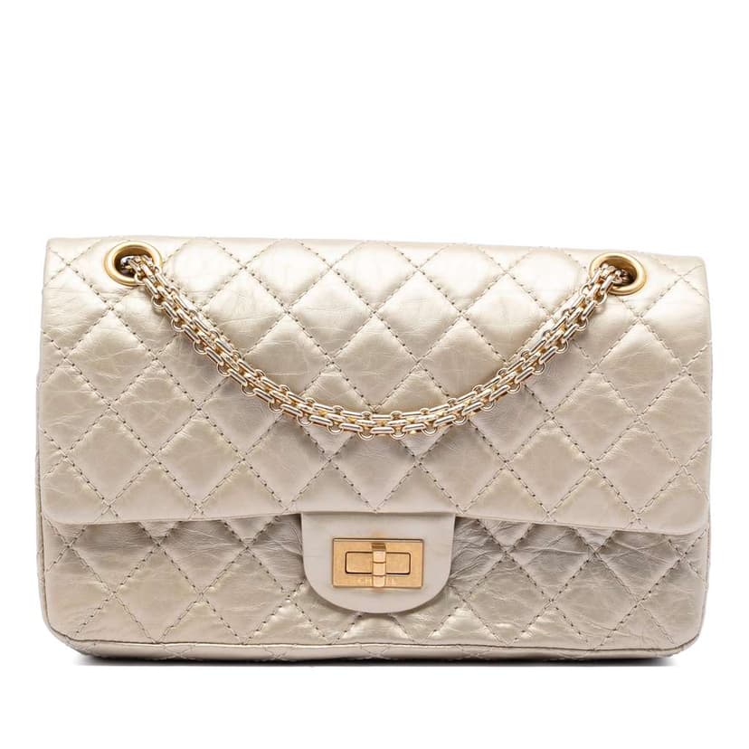 Chanel Quilted Metallic Aged Calfskin Reissue 2.55 Double Flap 225
