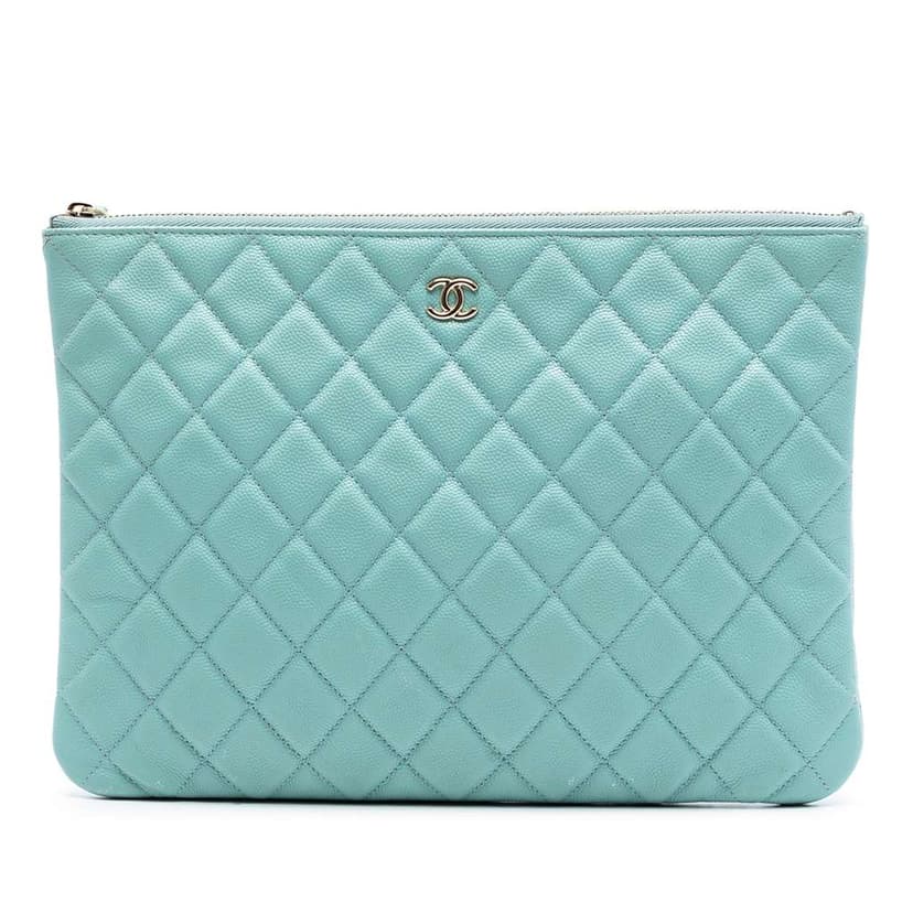 Chanel Medium Quilted Caviar O Case Clutch