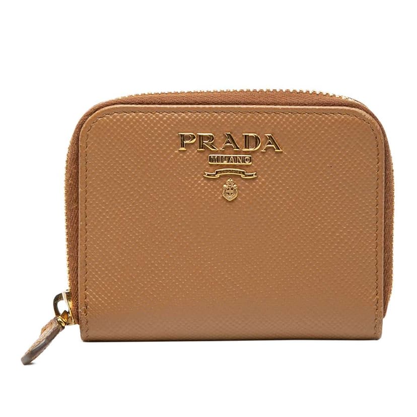 Prada Saffiano Zip Around Coin Pouch