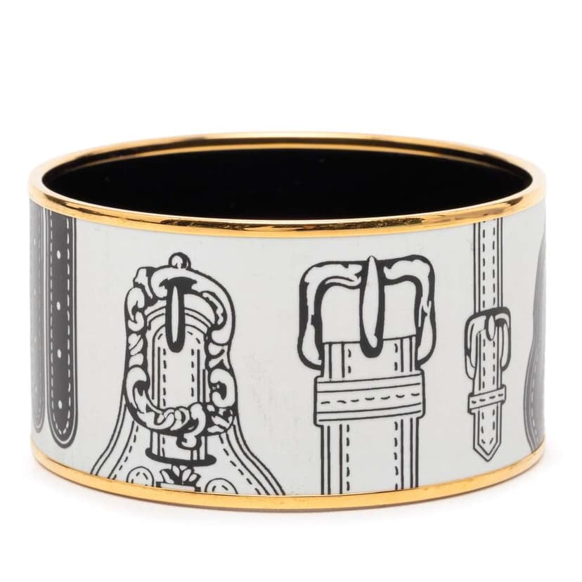Hermès Extra Wide Harnais des Presidents Enamel Bangle 65