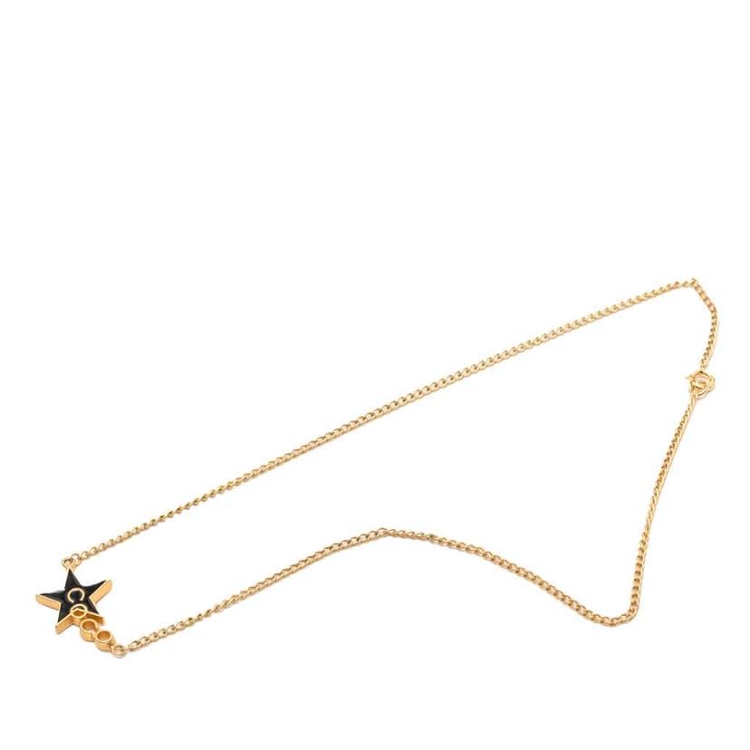 Chanel Gold Plated Enamel Coco Star Pendant Necklace