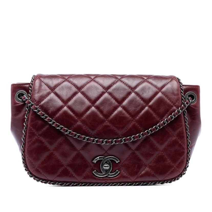 Chanel Small Quilted Calfskin CC Enchained Accordion Flap