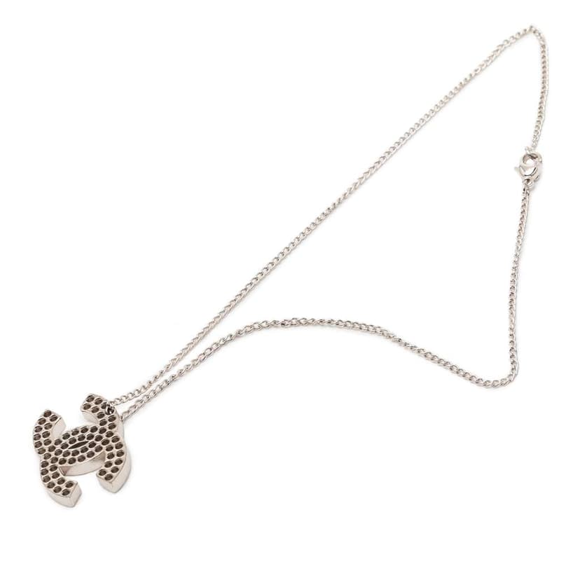 Chanel Perforated CC Brass Pendant Necklace