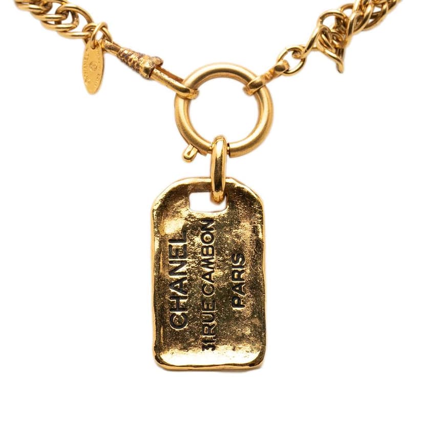Chanel Gold Plated 31 Rue Cambon Plaque Pendant Necklace