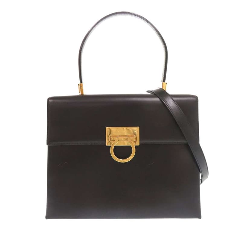 Salvatore Ferragamo Leather Gancini Top Handle Bag
