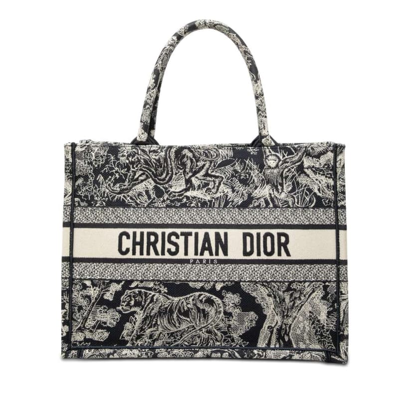 Dior Medium Canvas Embroidered Reverse Dioriviera Toile De Jouy Book Tote