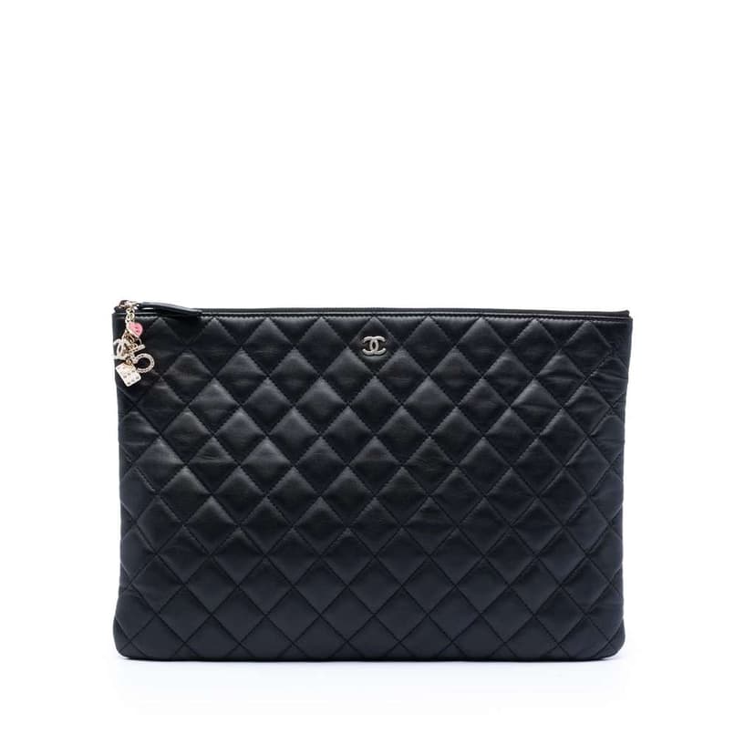 Chanel Large Quilted Lambskin Casino Charms O Case Clutch