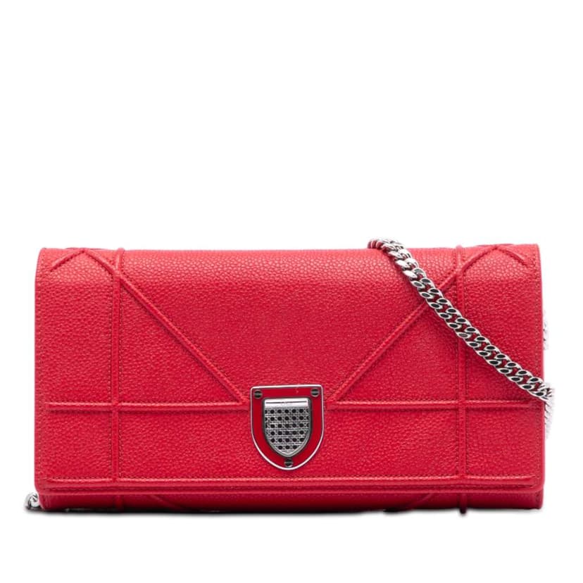 Dior Grained Calfskin Diorama Croisiere Wallet on Chain