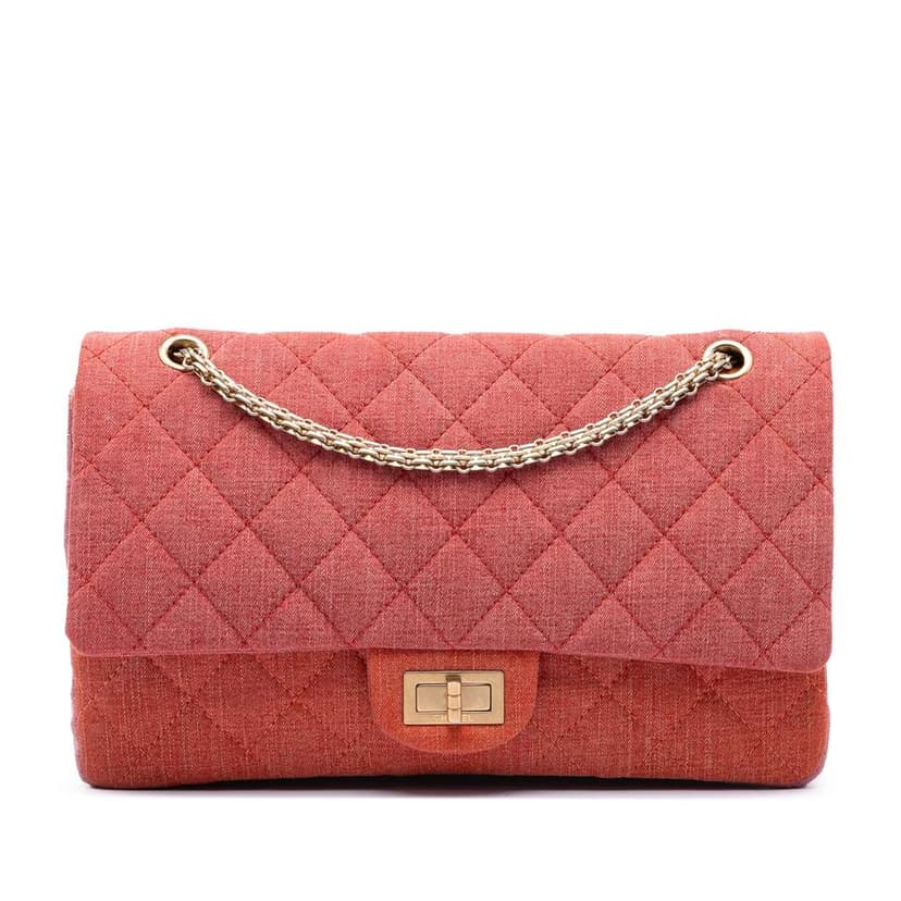 Chanel Tricolor Quilted Denim Reissue 2.55 Double Flap 227