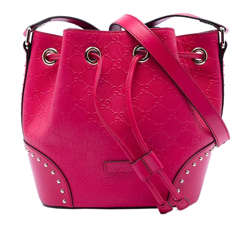 Gucci Guccissima Bright Studded Bucket Bag