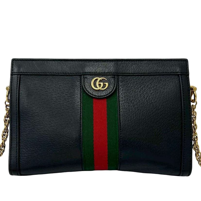 Gucci Small Calfskin Web Ophidia Chain Crossbody